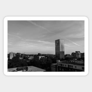 Portland City Skyline - Black and White Sticker